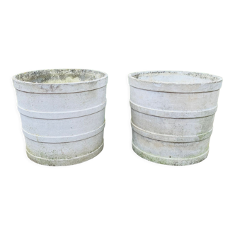 Pair of large fiber cement planters