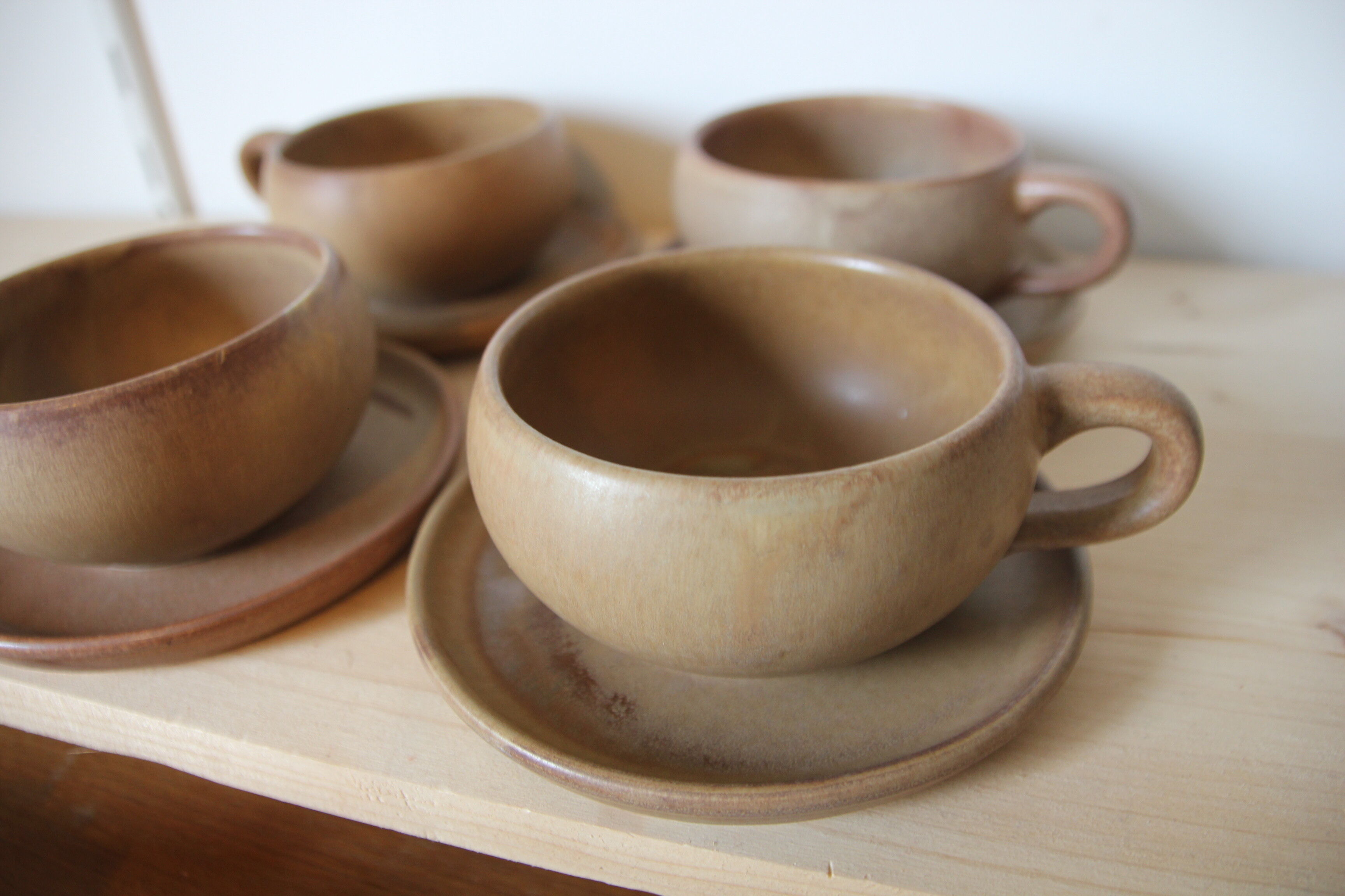 4 stoneware lunch bowls