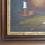 Huile sur toile nature morte signée