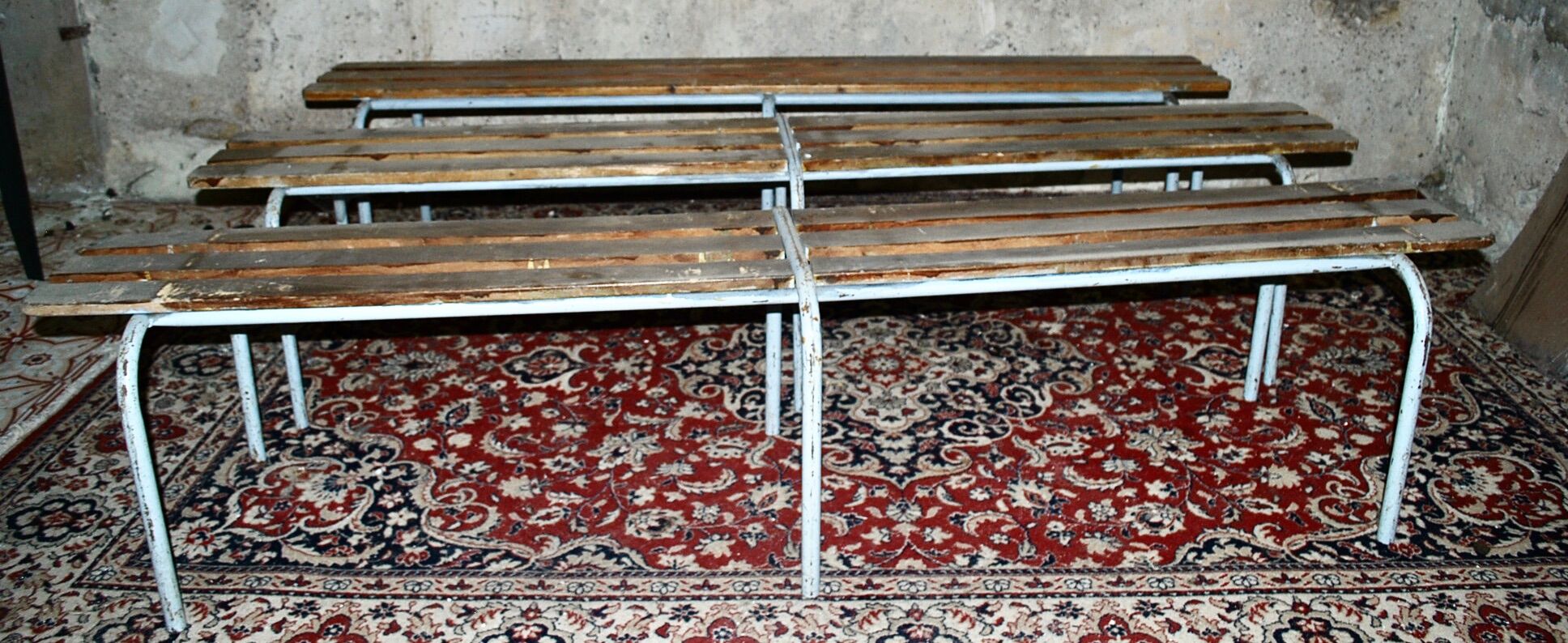 Three school benches