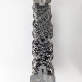 Pair of Hand-Blown Murano Glass Spiral Door Handles with Silver Dust, 1960s