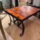 Capron Vallauris orange and black ceramic - coffee table