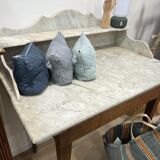 Vintage marble and wood toilet table