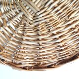 Duo of braided wicker trays