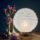 Vintage Art Deco globe table lamp in white Clichy glass