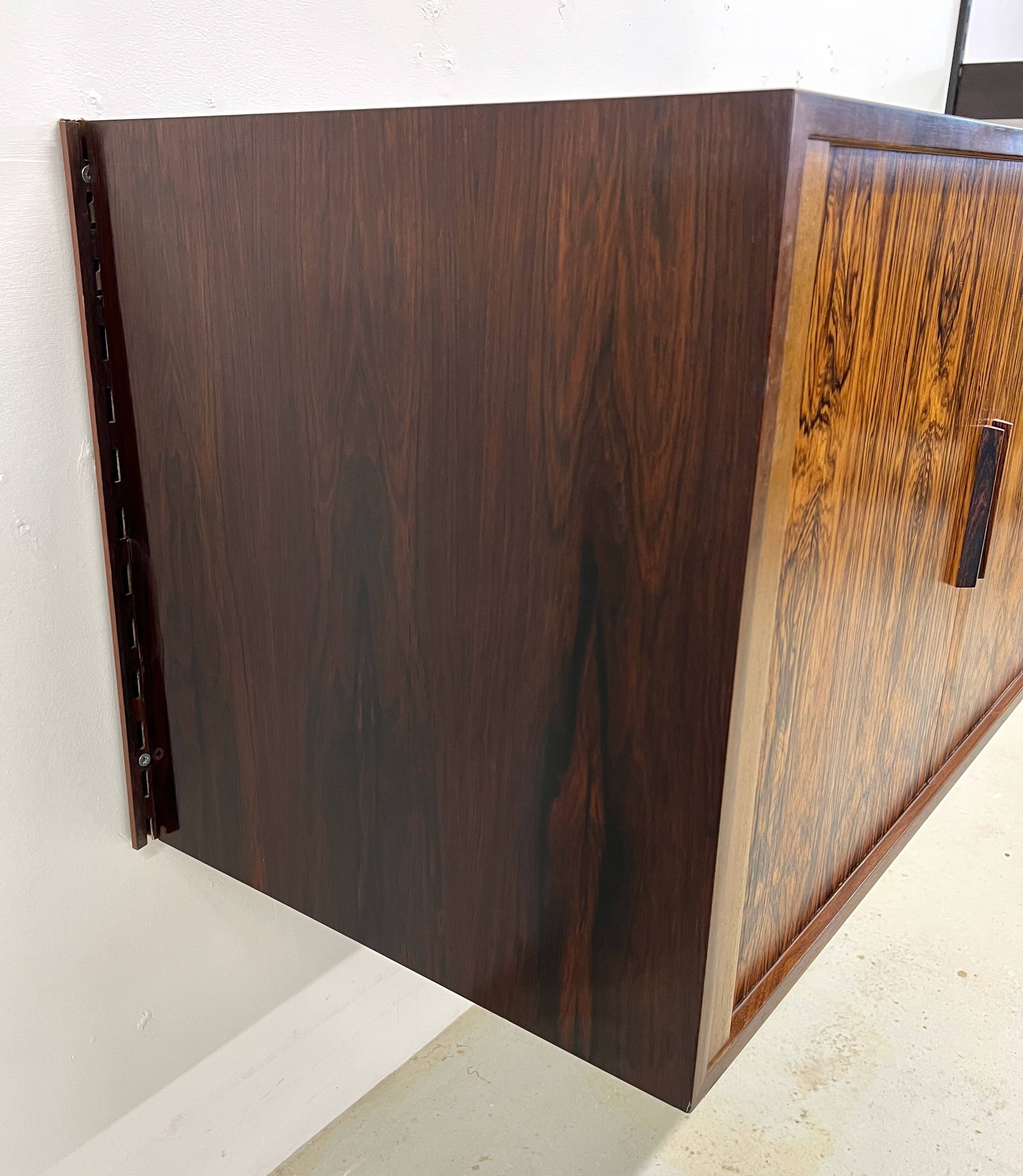 Rosewood Tambour Door Cabinet By Kai Kristiansen For Feldballes
