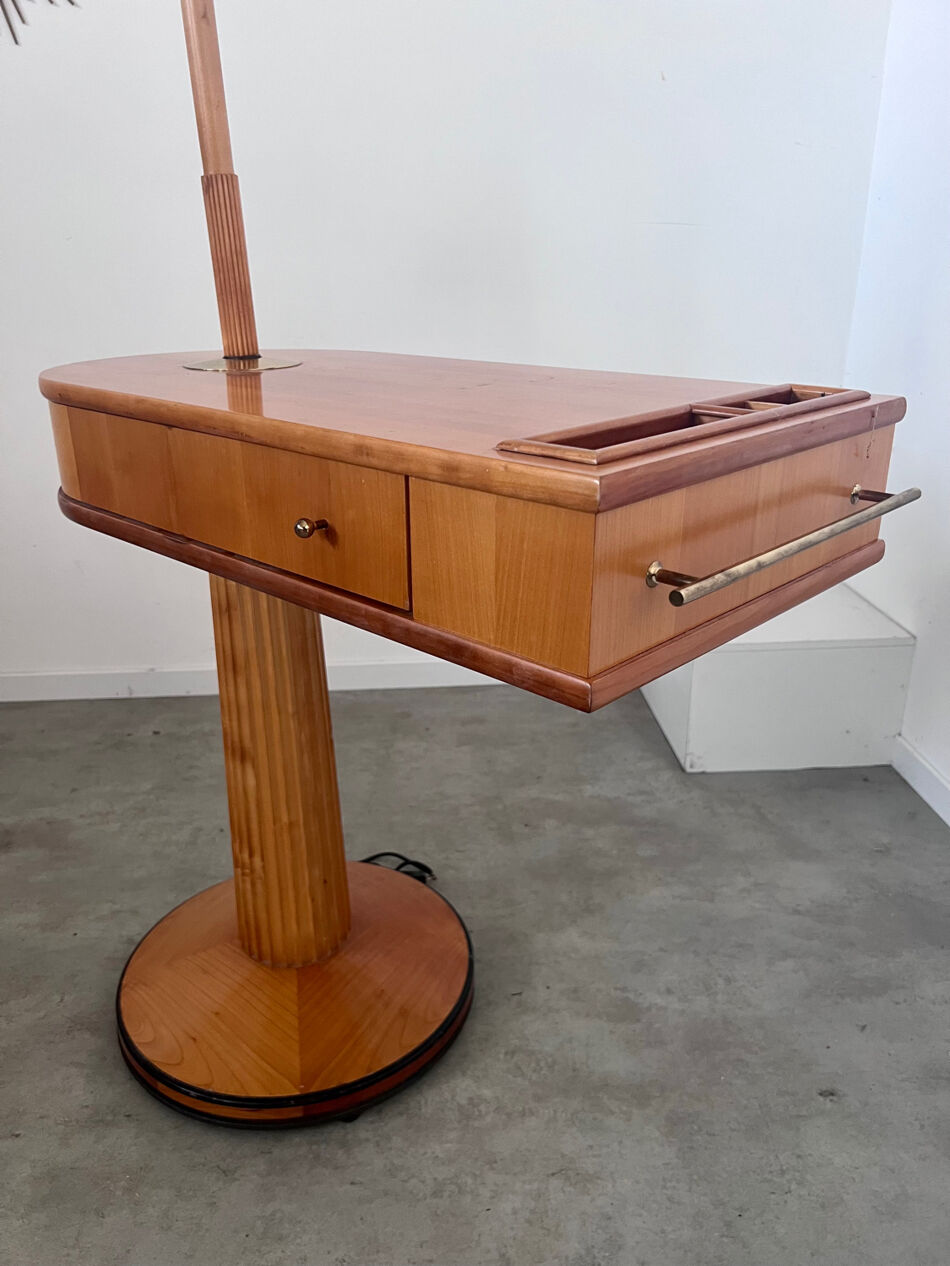 Old side table with designer lamp Massimo Scolari for Old side table with designer lamp Massimo Scolari for