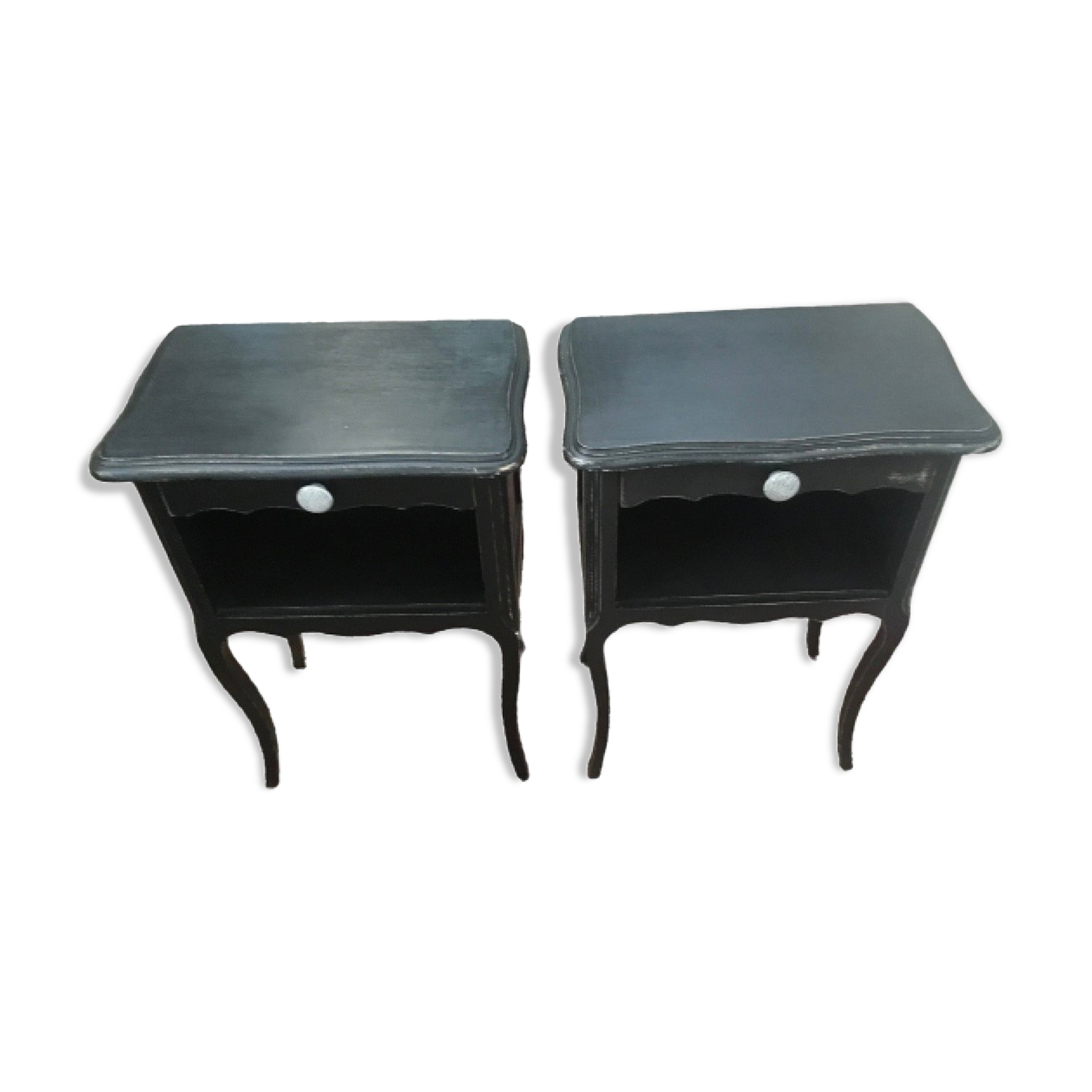 Pair of bedsides painted in black