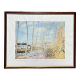 Framed landscape entitled "The Loing Canal", signed A. Sisley