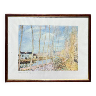 Framed landscape entitled "The Loing Canal", signed A. Sisley