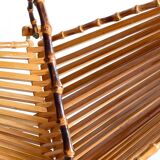 Panier de table chic pliant bois et bambou vintage