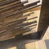 Exotic wood and bamboo privacy screen