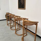 Set of 4 Allmimö stools in solid oak
