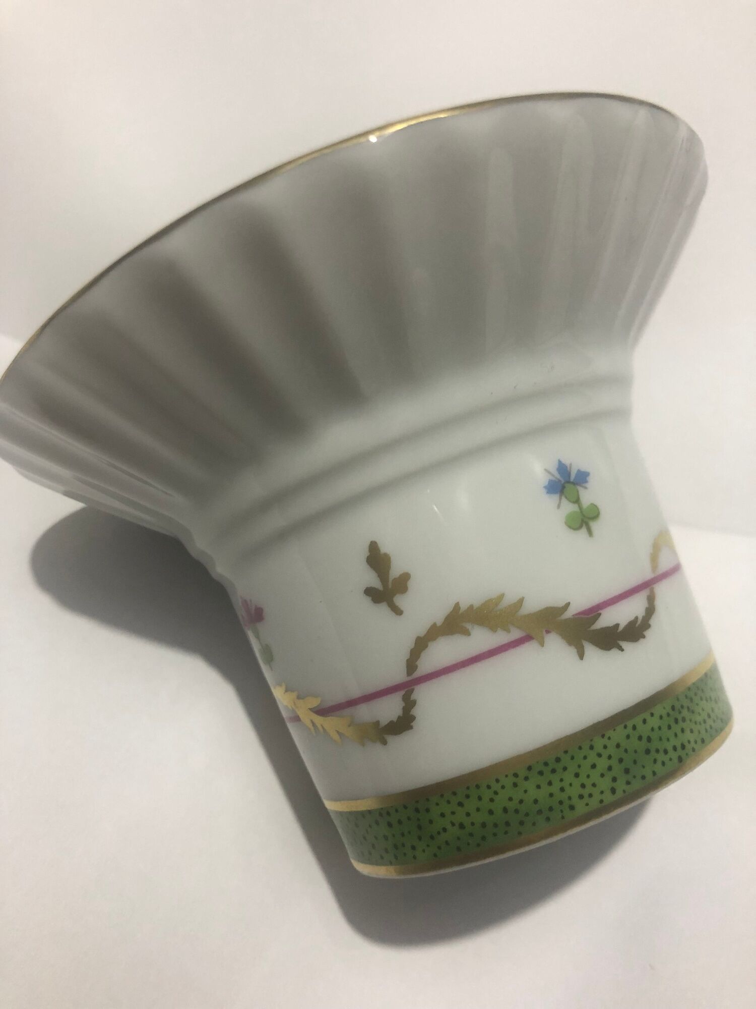 Haviland Old Paris Porcelain Candle Holder Green