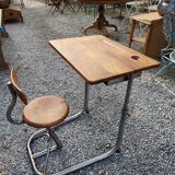 Vintage school desk in iron and wood