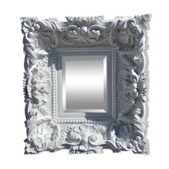 Miroir style baroque - blanc