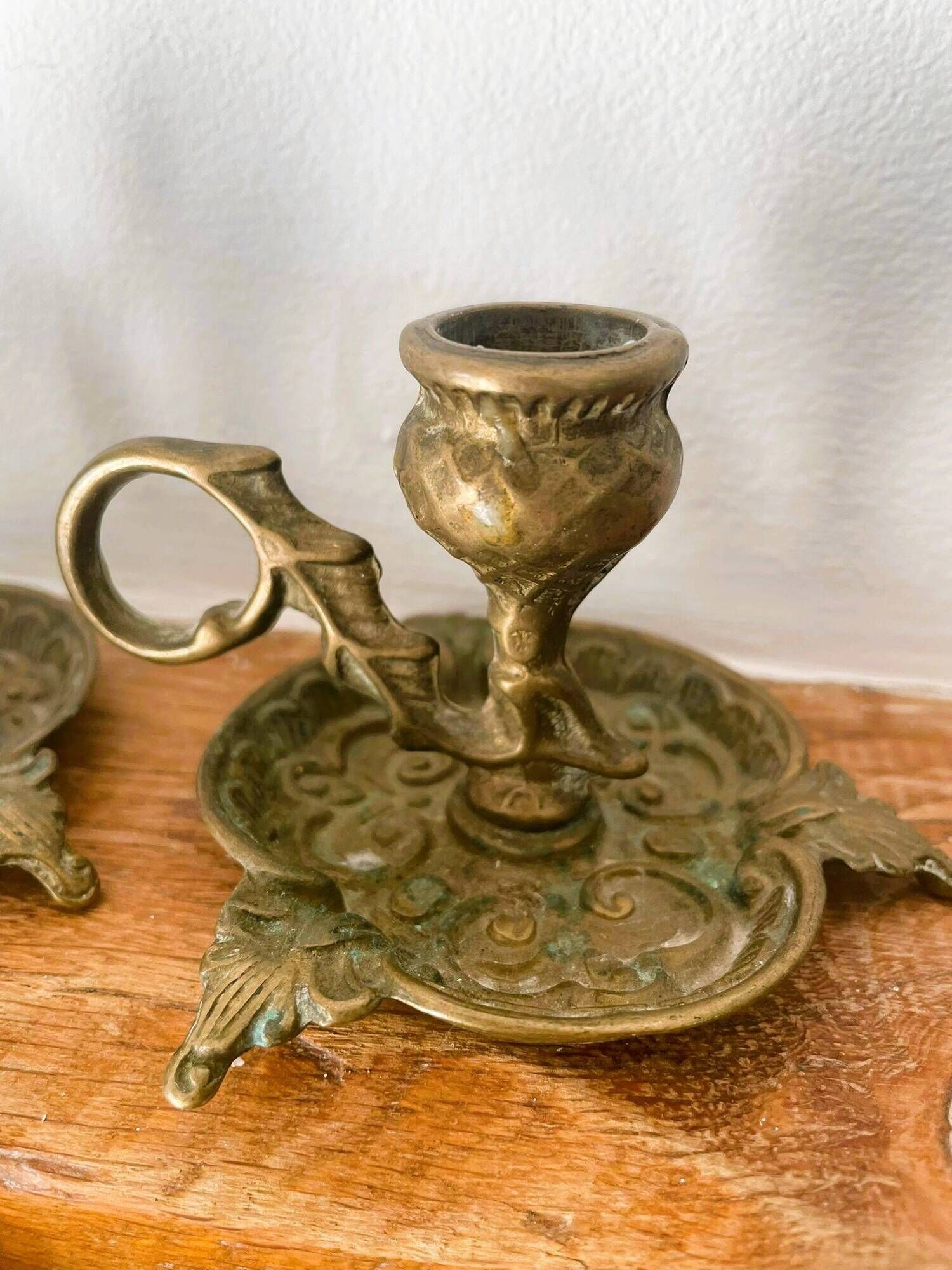 Pair of brass candlesticks