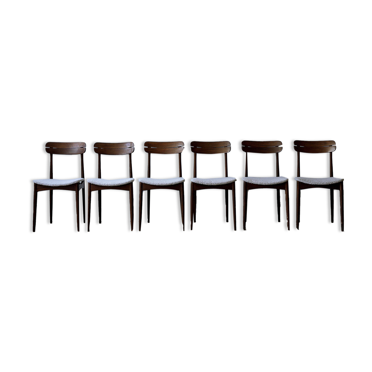 Suite de 6 chaises en bois design 1950