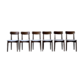 Suite of 6 wooden chairs design 1950