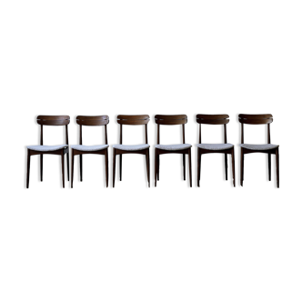 Suite de 6 chaises en bois design 1950