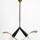 Mid Century brass ceiling lamp with a curved perforated sheet lampshade