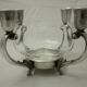 Reed - barton art deco glass-cut silver metal candlestick