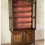 Imposant buffet, vitrine deux corps en noyer