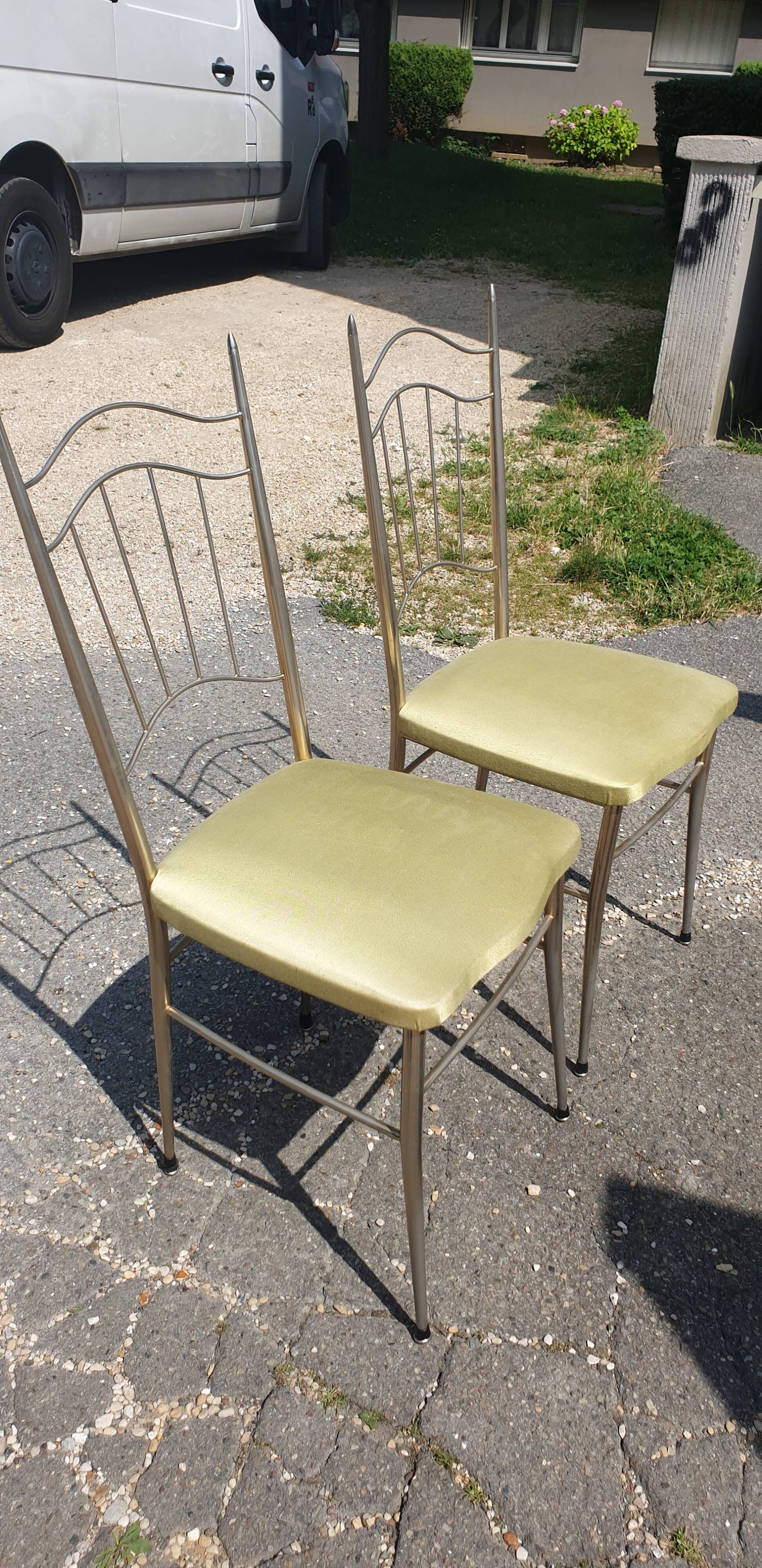 Paire de chaises  metal  vintage