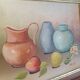 Cadre peinture nature morte signée vintage