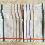 Basque style tablecloth and 12 napkins - 220x146 cm - linen/cotton blend