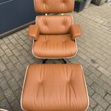 Vitra Eames Lounge Chair XL + Ottoman, Cognac leather & Santos Rosewood