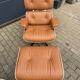 Vitra Eames Lounge Chair XL + Ottoman, Cognac leather & Santos Rosewood