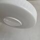 Large white glass pendant light with stripes 36 cm