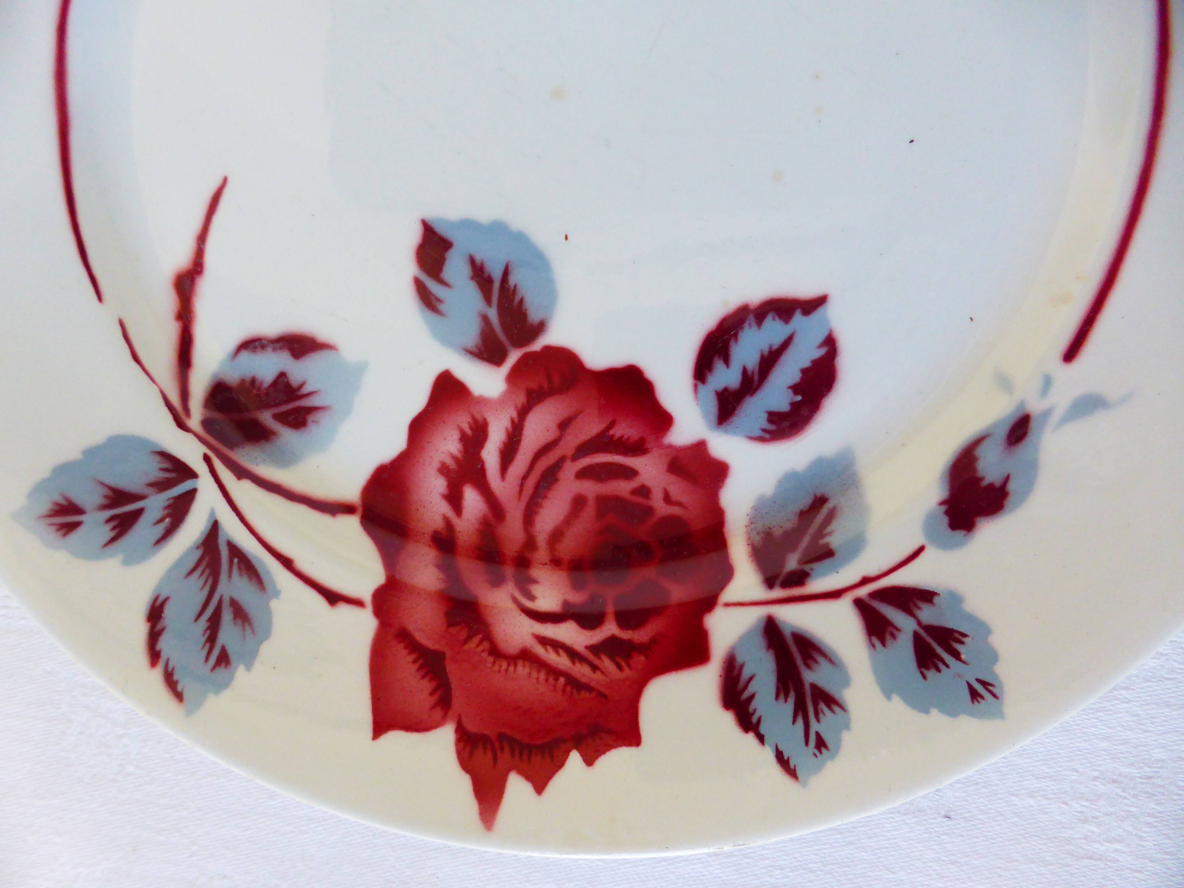 2 vintage mixed dinner plates from Badonviller and Moulin des Loups