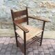 Fauteuil paillé rustique