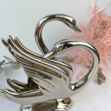 Tin mail holder couple of swans