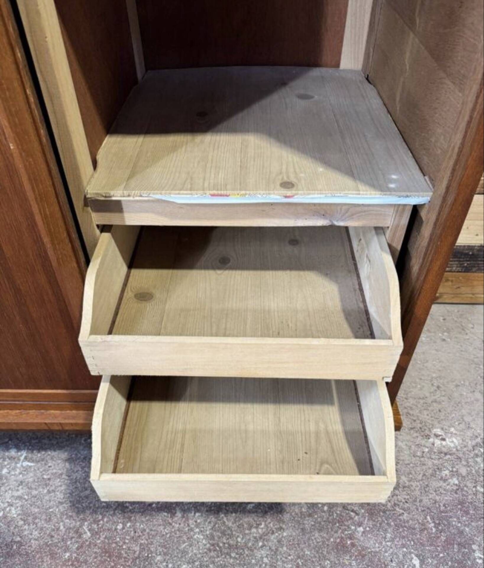 Vintage sliding door wardrobe with mirror - 1970s