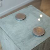 Saporiti. Brutalist and minimalist glass and concrete desk. 1970s.