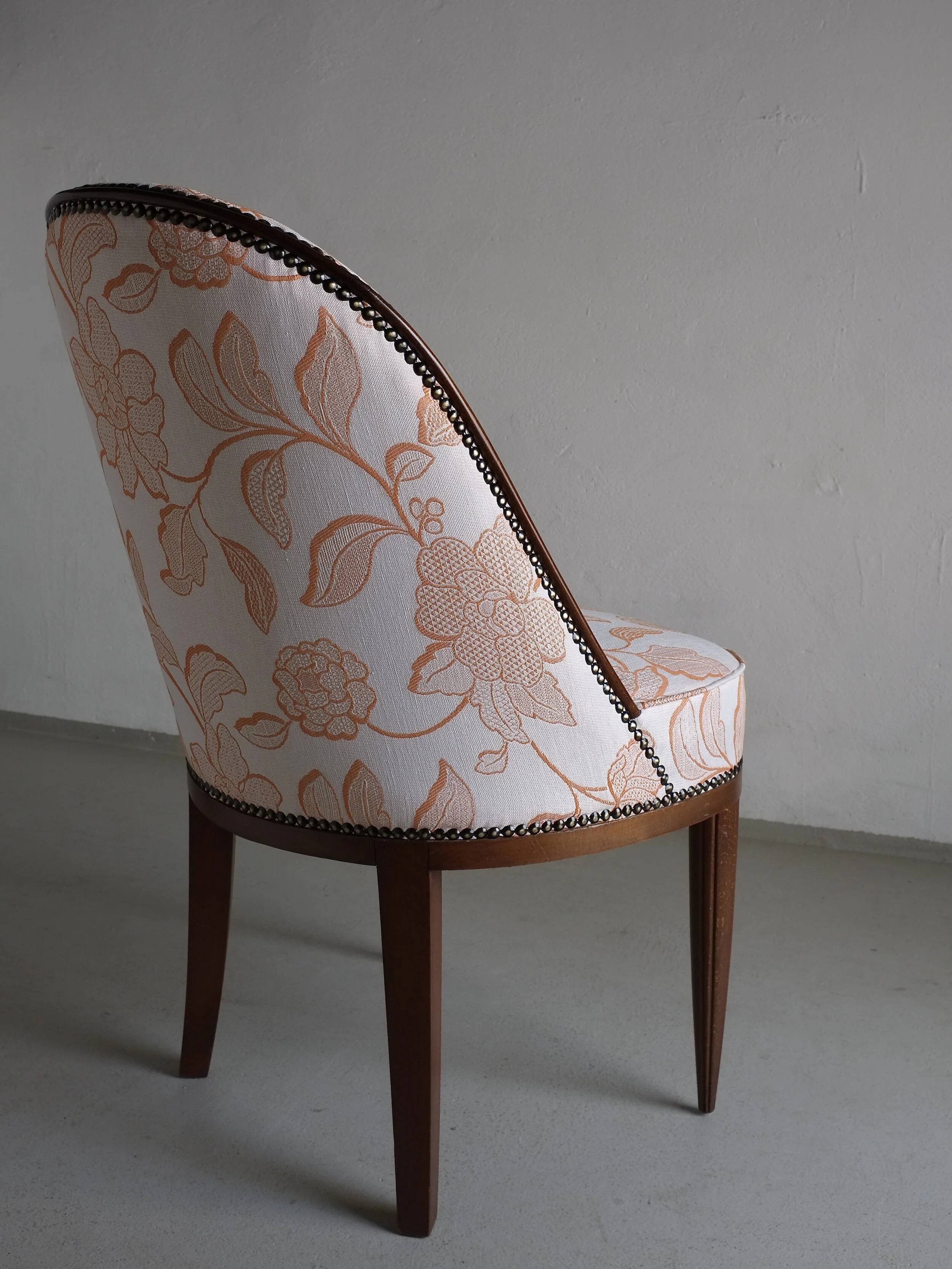 2 Art Deco mahogany curved back chairs | France | 1920s