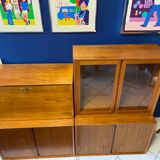 Furniture with Scandinavian design shelves in teak