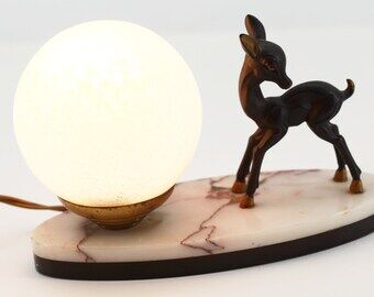 Art Deco fawn lamp