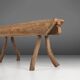 Rustic Tree Trunk Bench, France 1850s