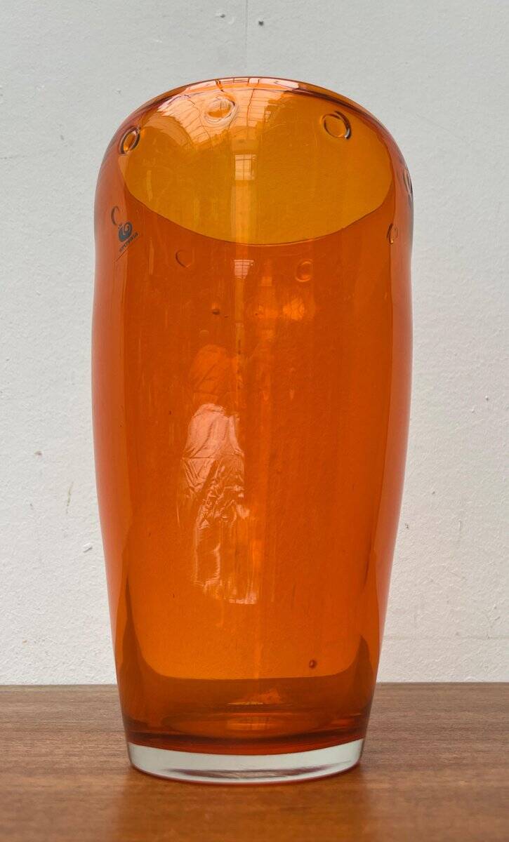 Vintage glass vase by Hysteria, 1980s.