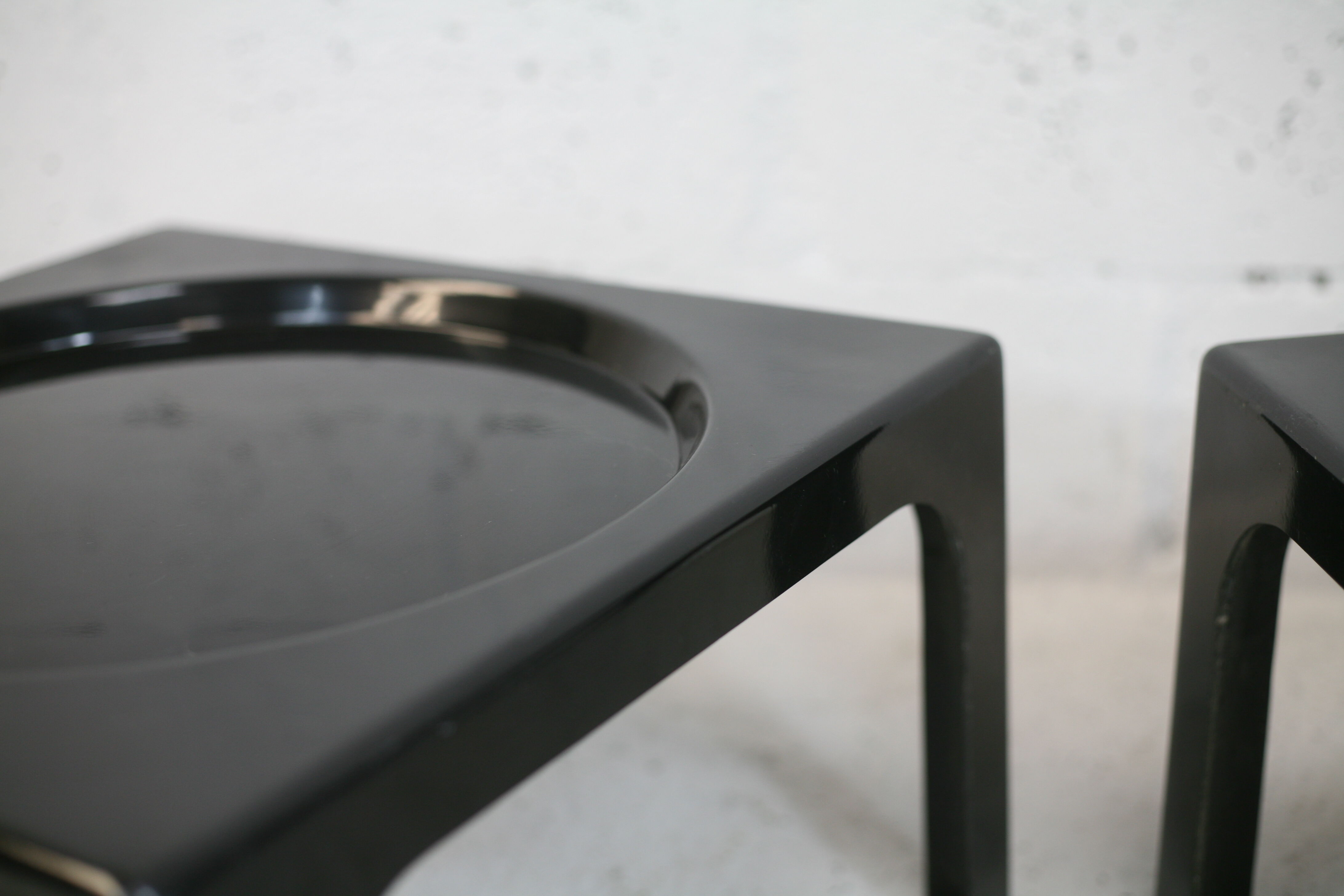 Pair of space age fiberglass coffee tables, Circa 1970