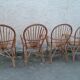 Suite of 4 chairs in bamboo wood curved