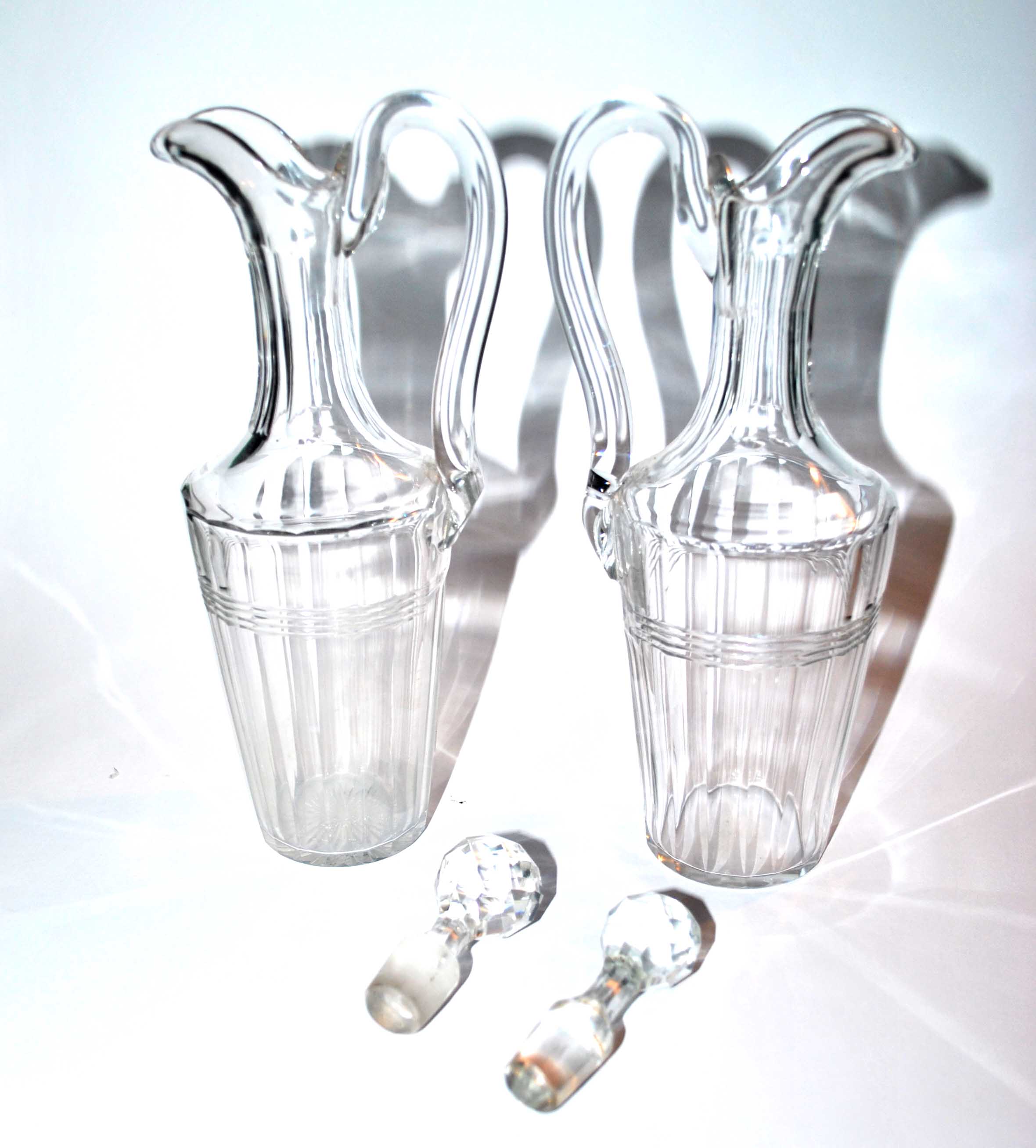 Bottles vinegar in cut crystal baccarat oil and vinegar - near model chicago 1916?