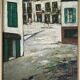 Tableau ancien village italien années 40