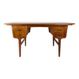 Desk Made In Teak Wood, Unique Design, Finnish From 1960s
