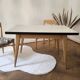Vintage table in aqua Formica with extensions – Wooden legs