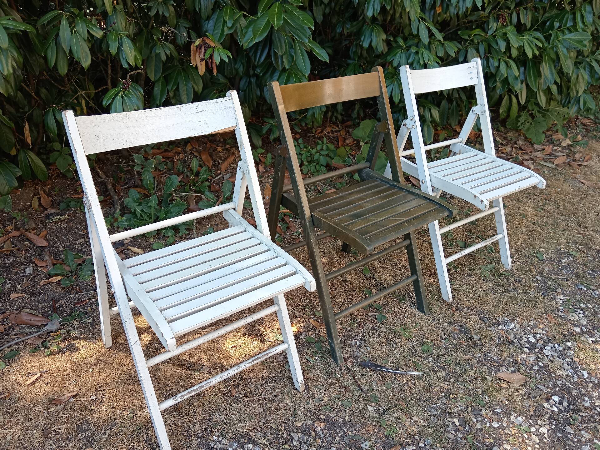 Vintage wooden folding chairs